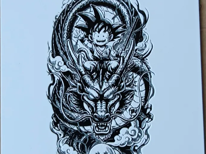Goku et Shenron (hueforge)