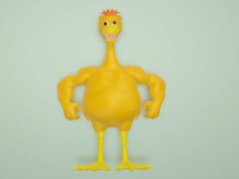 Goose with Buff Arms Honk and Flex