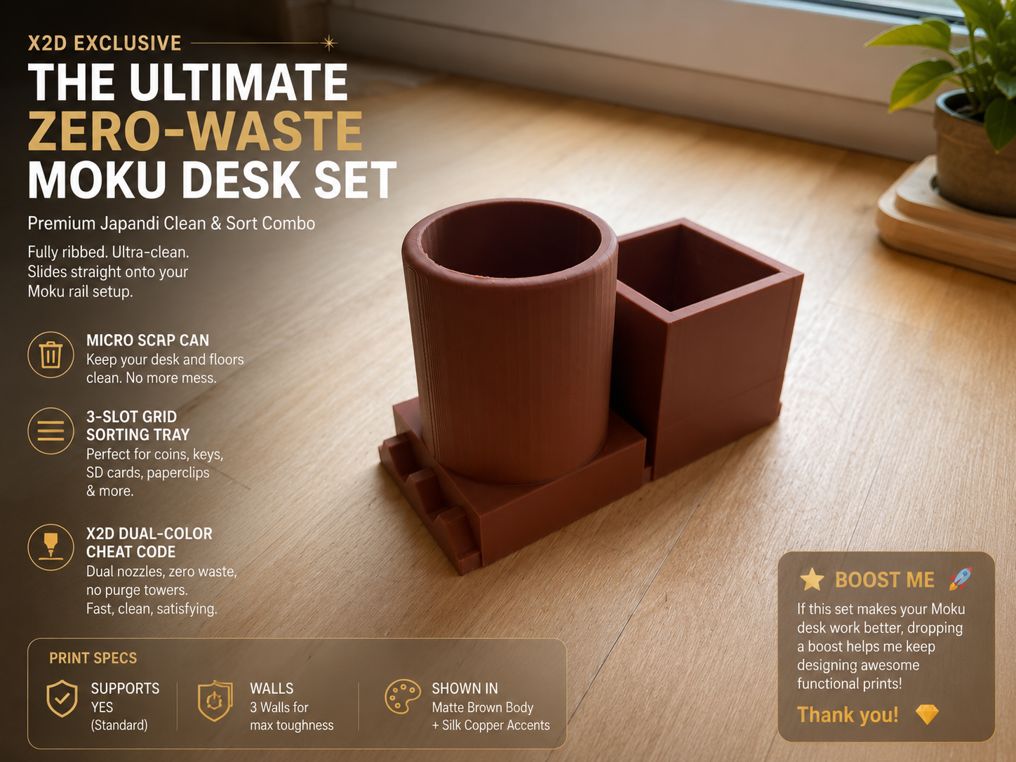 Minimalist Japandi Desk Organizer Set