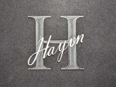 Door Name, Door Sign "Hayvn" – 2-Color, 6mm Thick