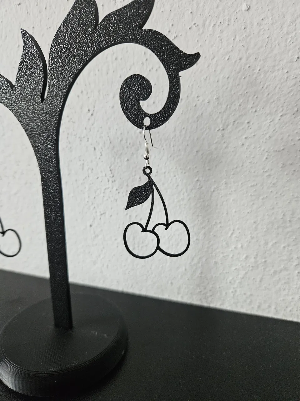 cherry earrings view 2