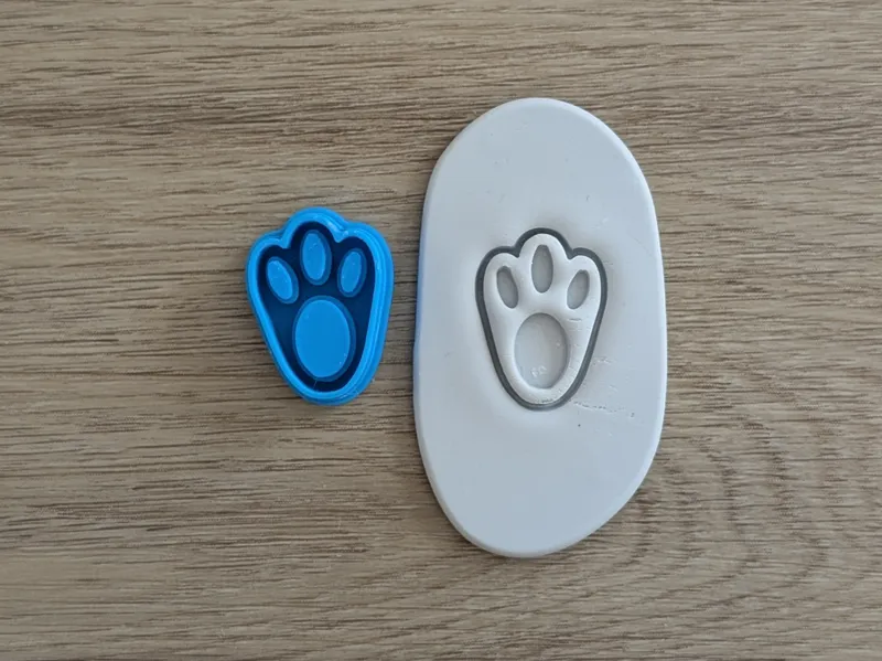 Bunny Paw Print Polymer Clay Cutter for Easter