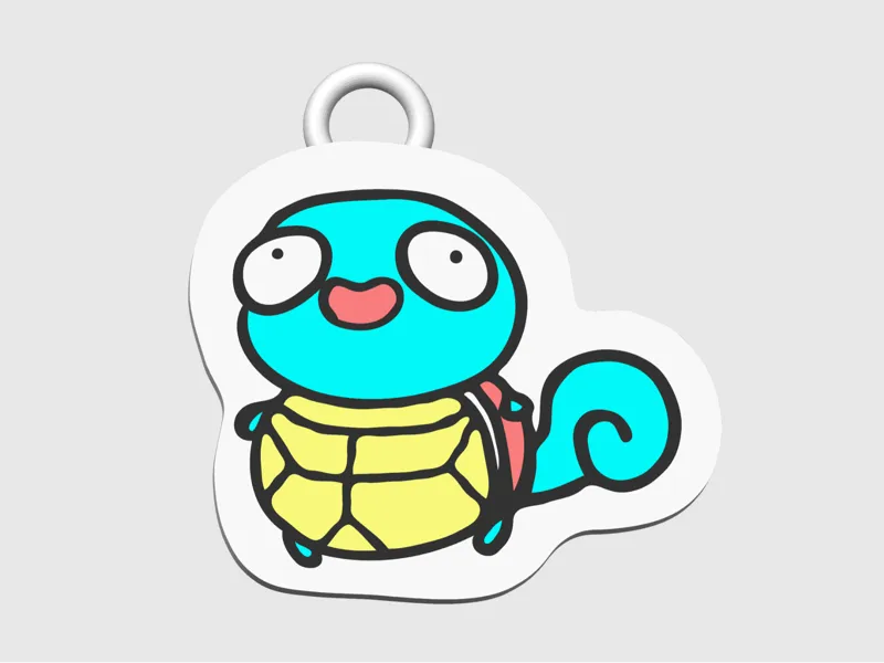 Squirtle Keychain Multicolor Pokemon Chibi derpy