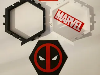 Funko Pop shelf with interchangeable backgrounds