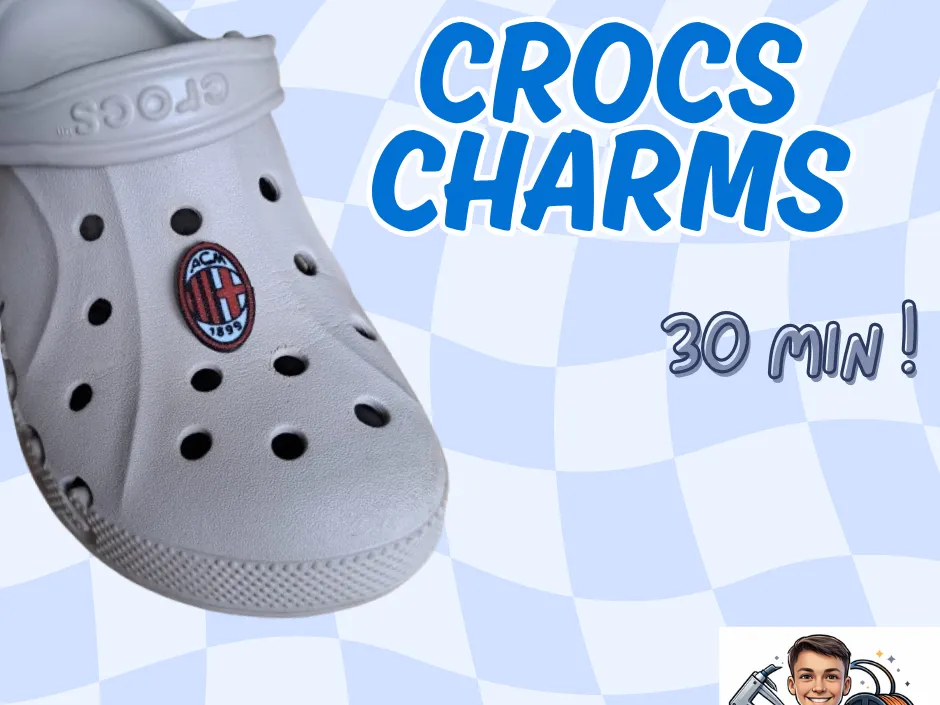 Accesorio para filamento: Crocs Charms Jibbitz AC Milan. Referencia del modelo original.