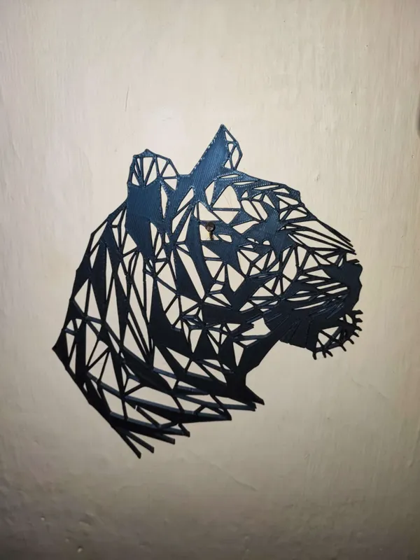 Tigre géométrique — art mural low poly