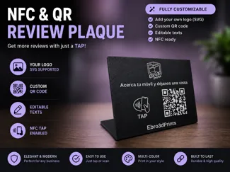 NFC+QR code Display - Add your logo in SVG format