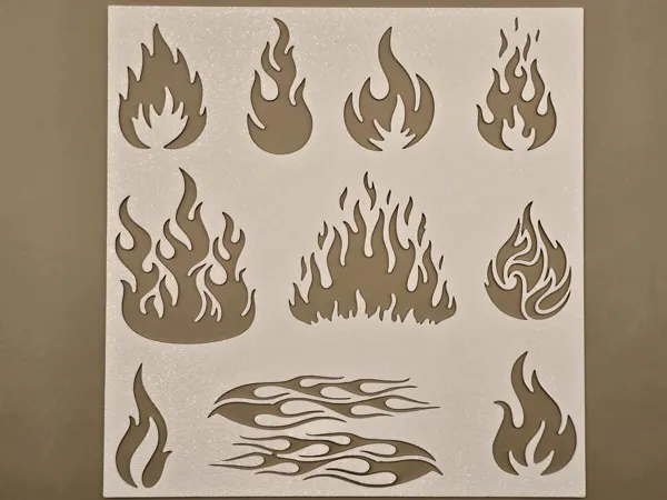Pochoir flammes réutilisable