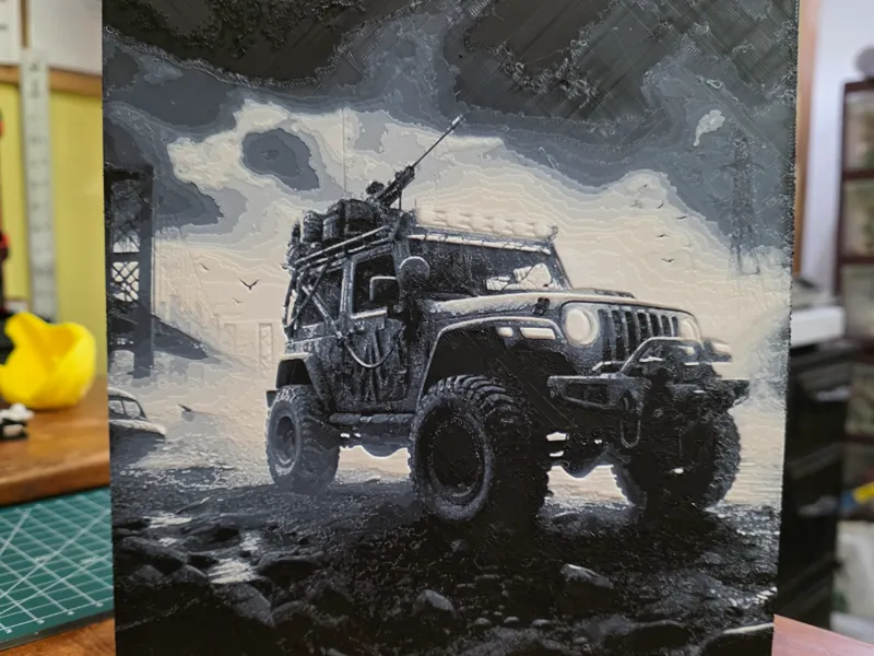 Apocalyptic Jeep HueForge V3