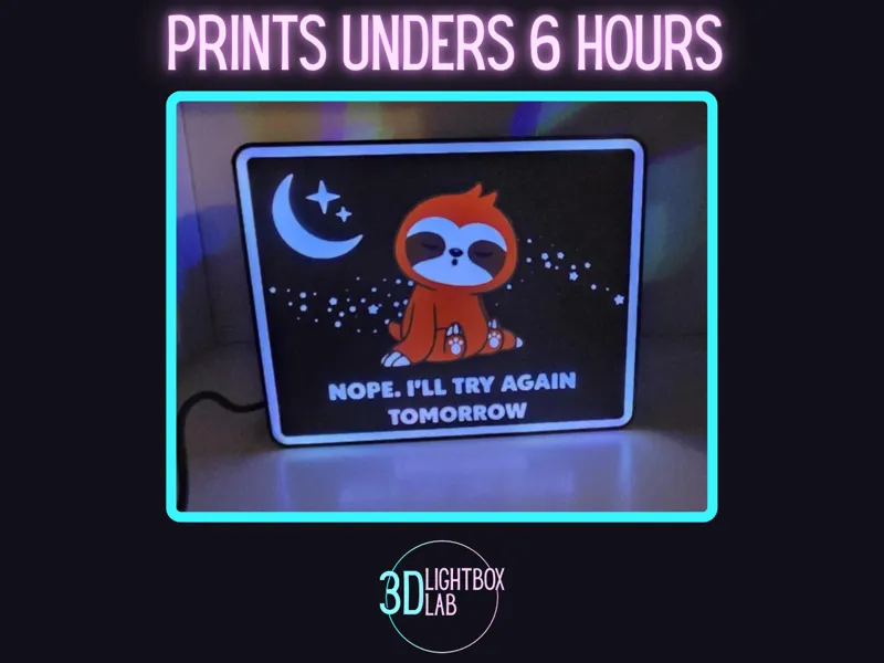 Sleepy Time Sloth (Lightbox Model)