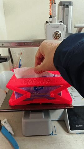 Recessed Tissue Box Spring-Loaded Automatic (A1 mini compatible) no supports