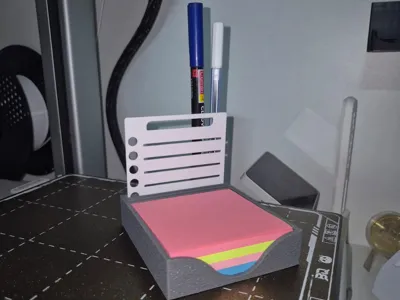 3M Sticky Notes storage box with stencil holder