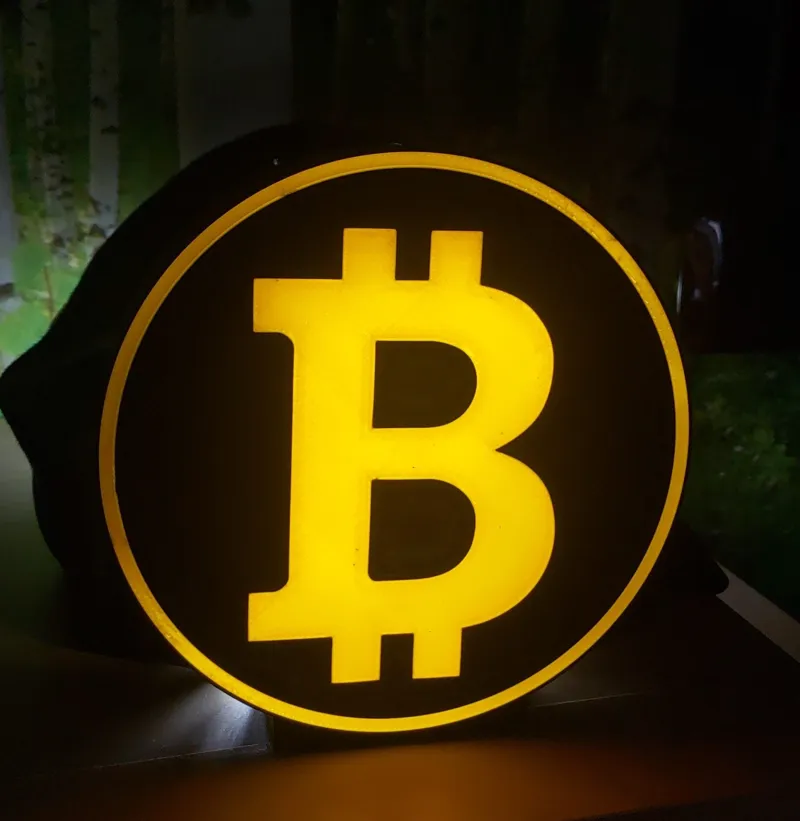“Illuminating the Crypto Surge: Bitcoin LED Lamp”