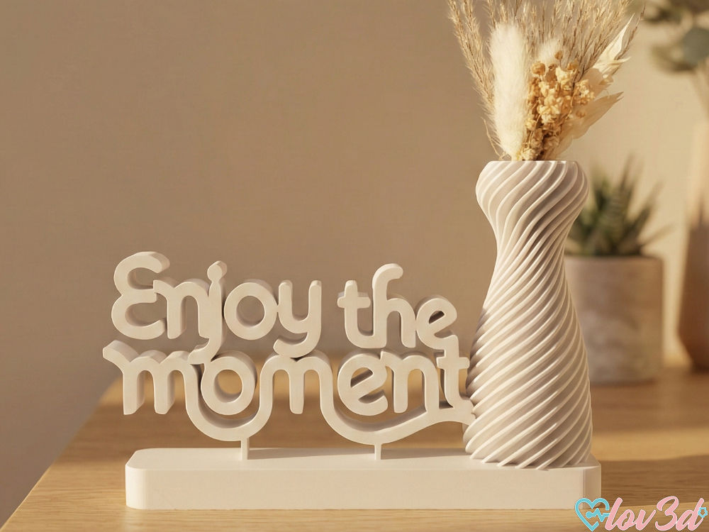 Enjoy the Moment - Typography Vase Decor
