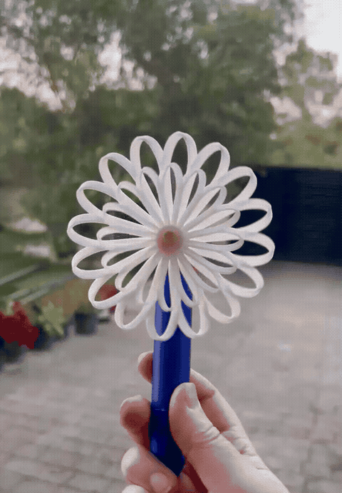 Daisy Wind Spinner with Dual Rotating Petals