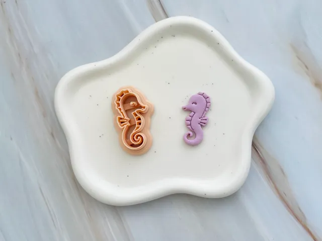 Seahorse Polymer Clay Earrings Cutter