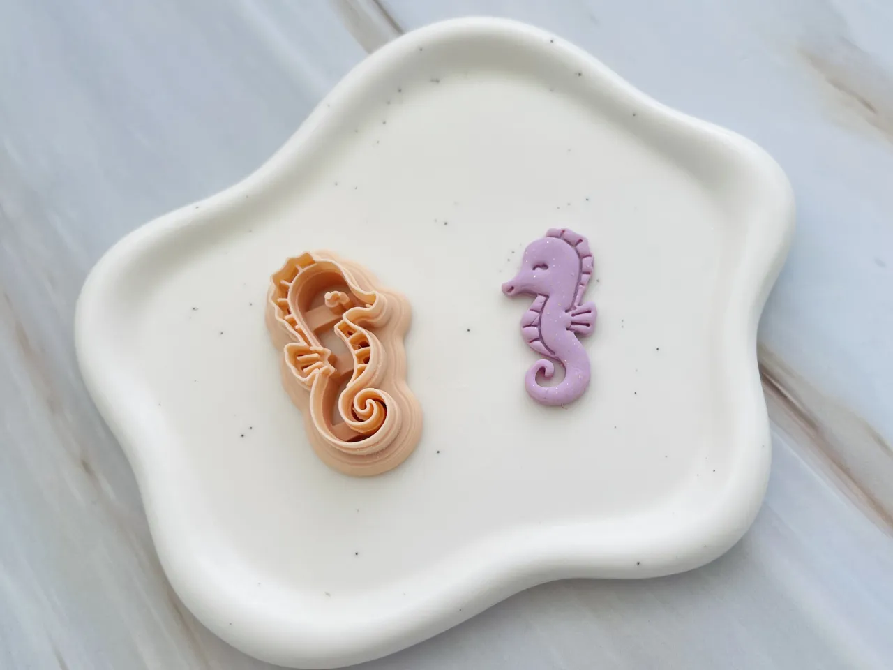 Seahorse Polymer Clay Earrings Cutter view 2