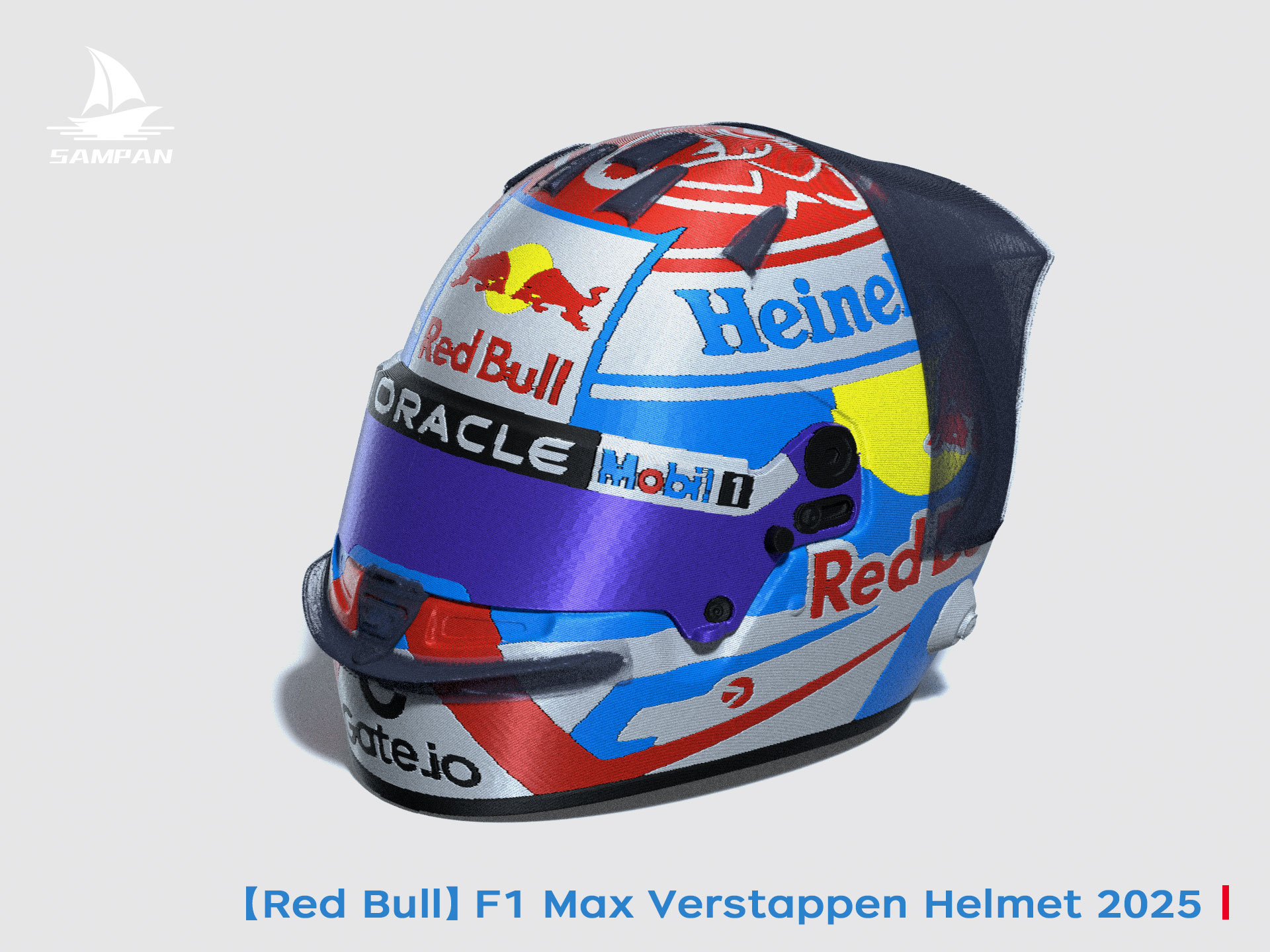 【Red Bull】维斯塔潘 红牛F1车队Max Verstappen 2025赛季头盔 带铭牌底座
