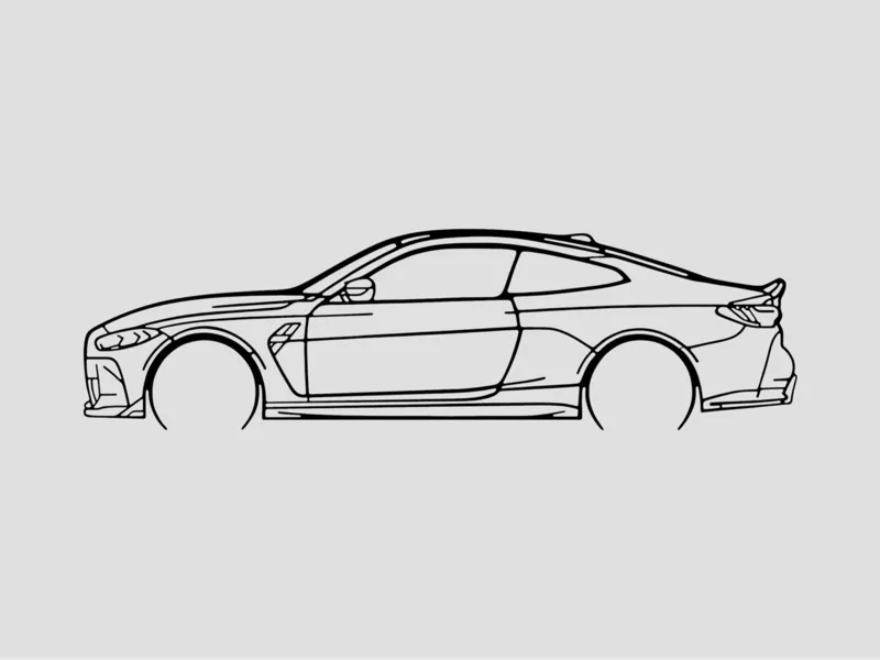 BMW M4 G82 Silhouette Wall Art