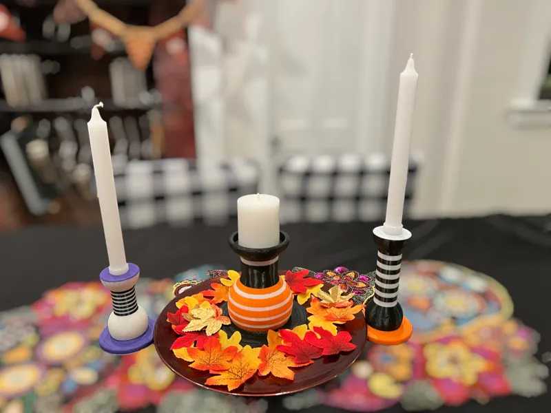 Pillar Candle Halloween Christmas Holiday Candle Holder