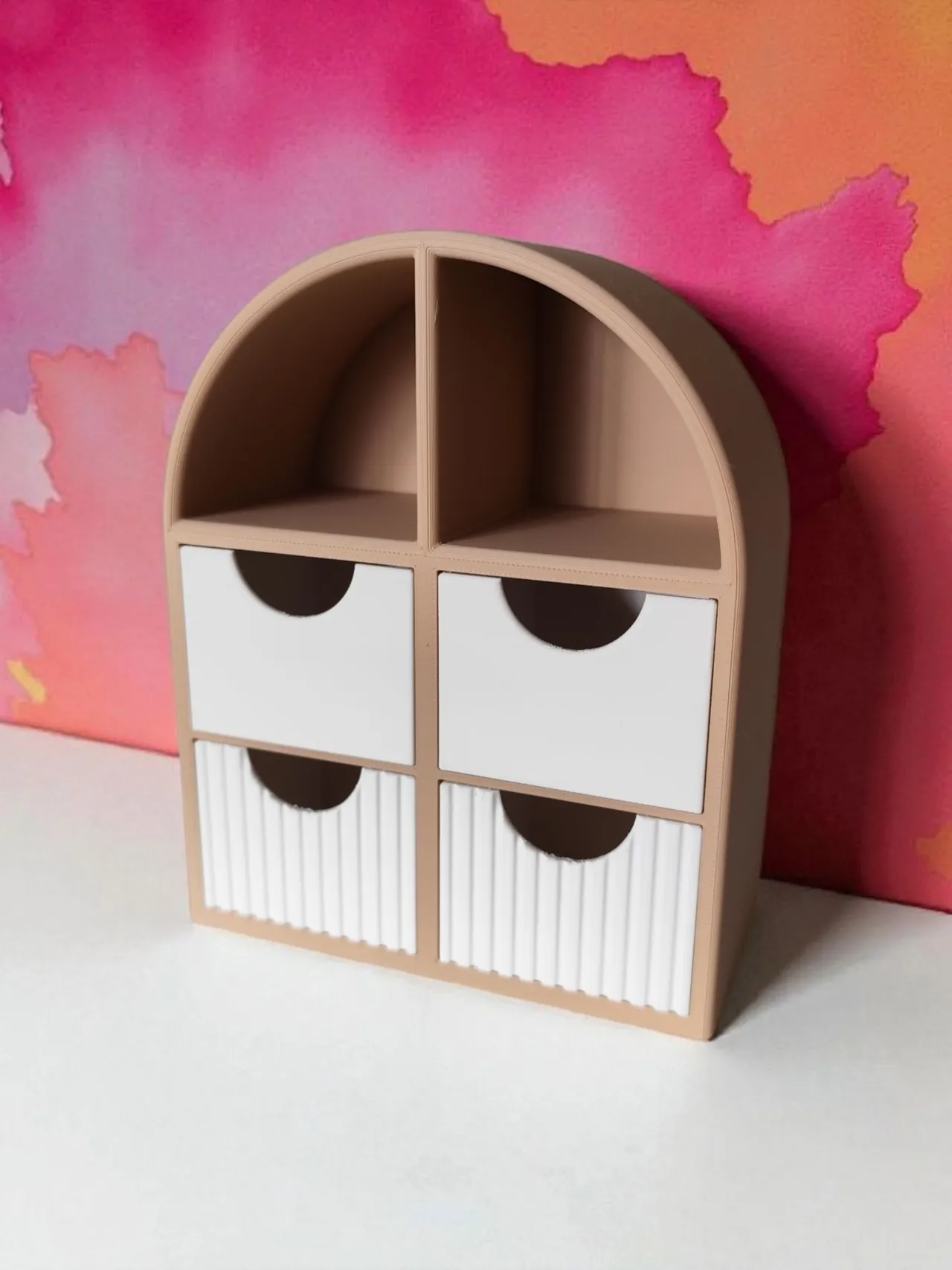 Modern small jewelry shelf with drawers view 2