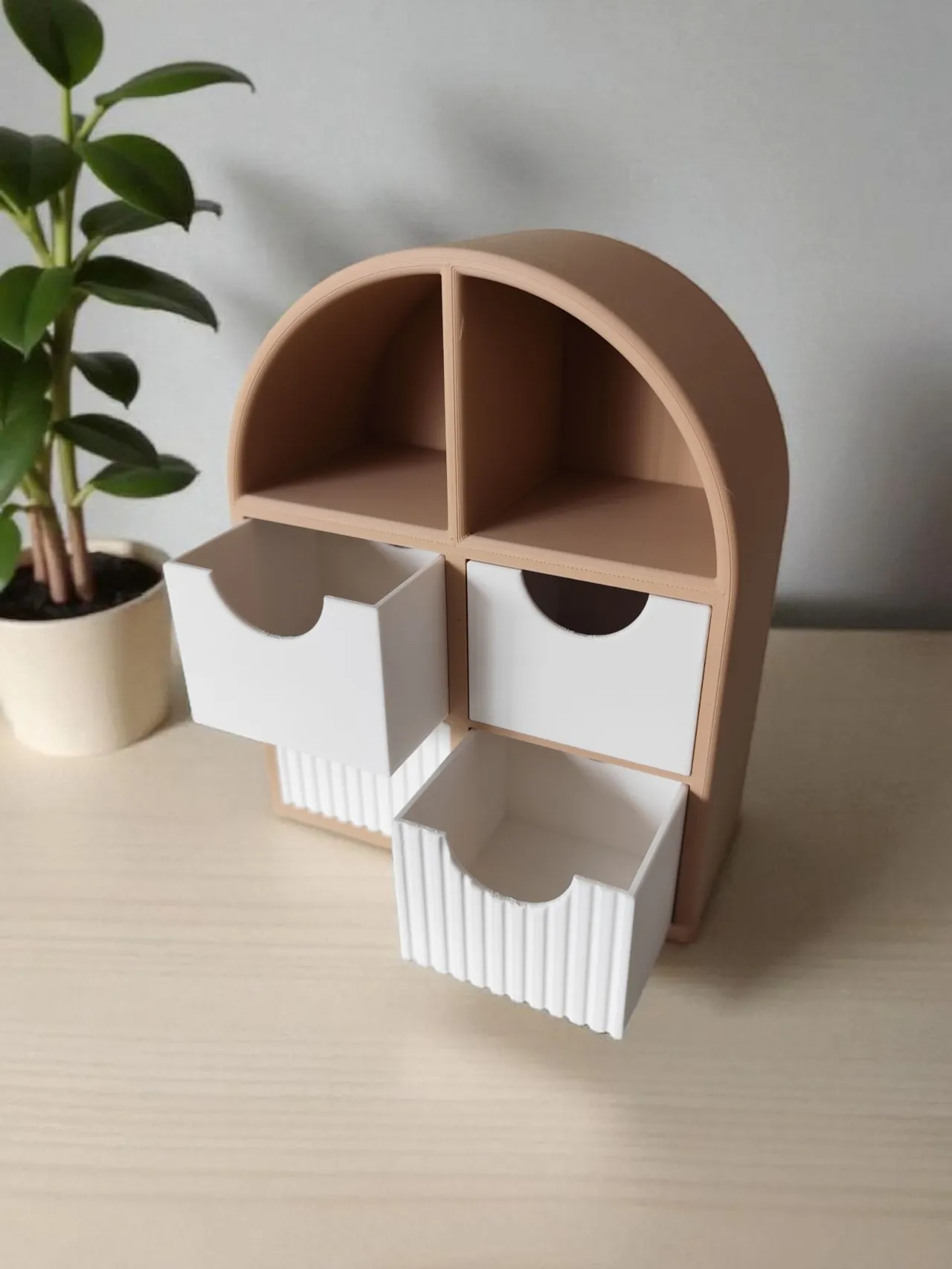Modern small jewelry shelf with drawers view 3