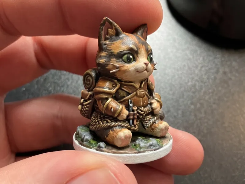 Cute Tabaxi Rogue–Kawaii Cat (Tiny DnD Series)