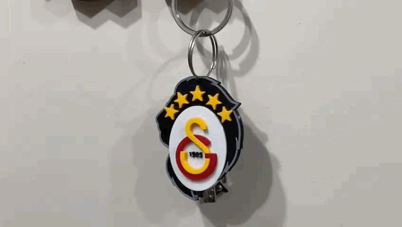 Galatasaray Logo Keychain| GS 5 Star Lion Keyring