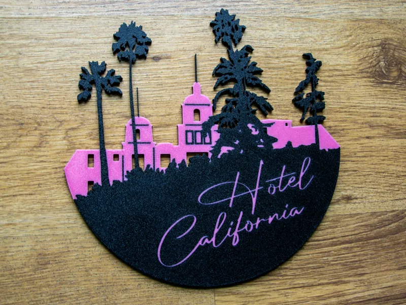 Hotel California Inspired Wall Art Silhouette Deco