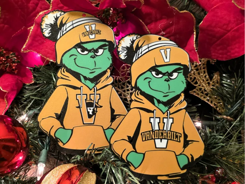 Grinch Vanderbilt Commodores Christmas Ornament