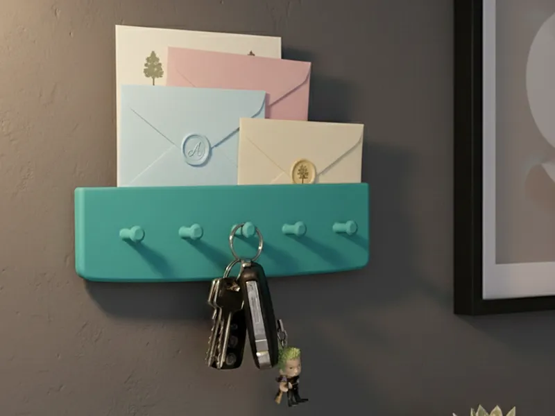 Letter and Key Holder (Wall Mounted)