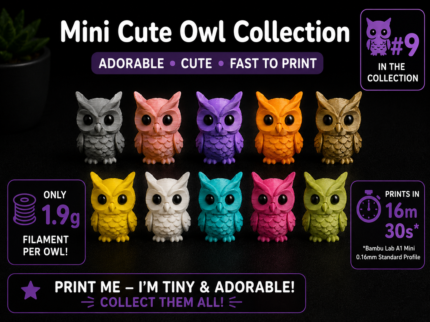 Tiny Owl – Cute & Prints in under 17 Minutes - Fun