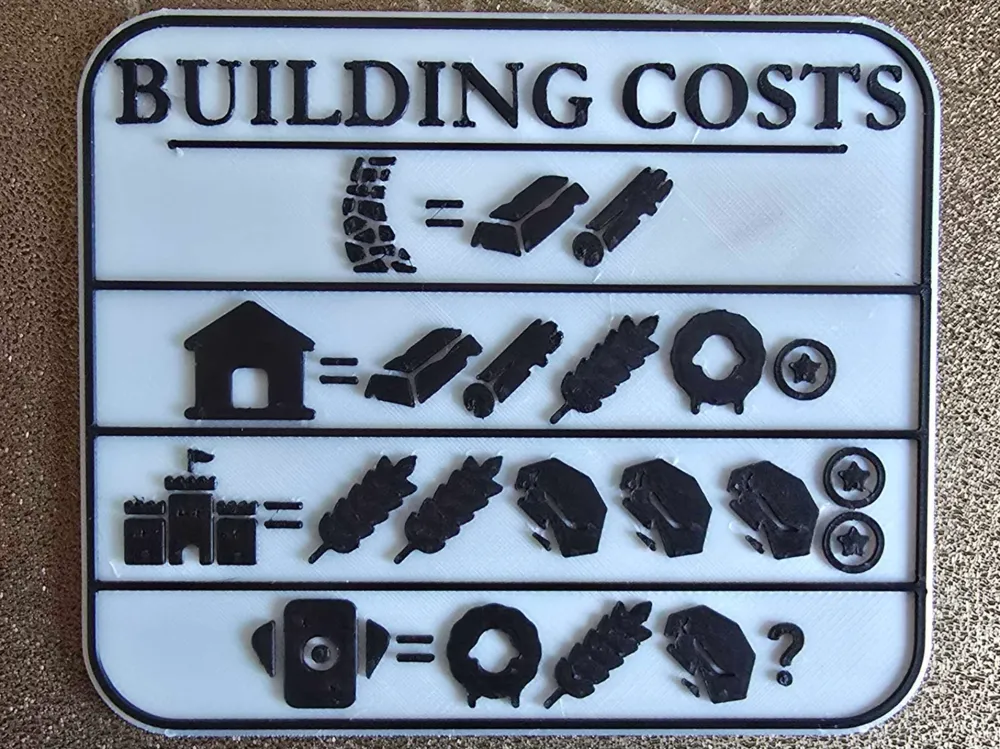 Catan Building Costs Card - Free 3D Print Model - MakerWorld