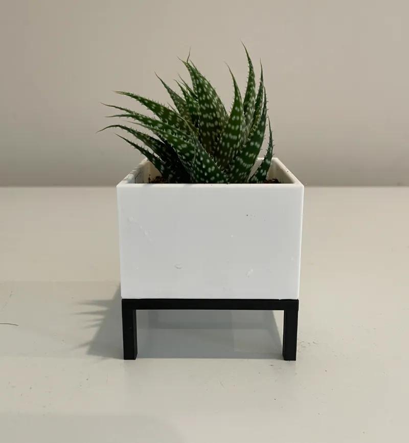 Mid-Century Modern Square Planter On Legs