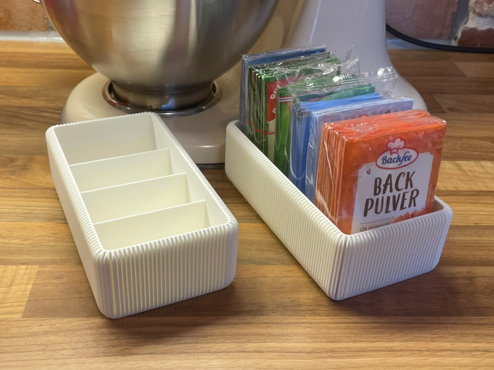 Küchenpäckchen Organizer Backpulver japandi