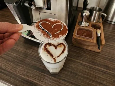Coffee / Drink Stencil Heart