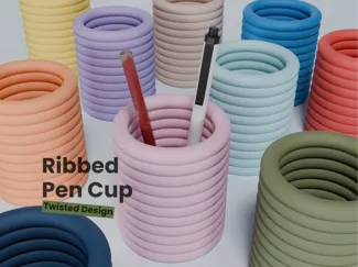 Ribbed Pen Cup Organizer