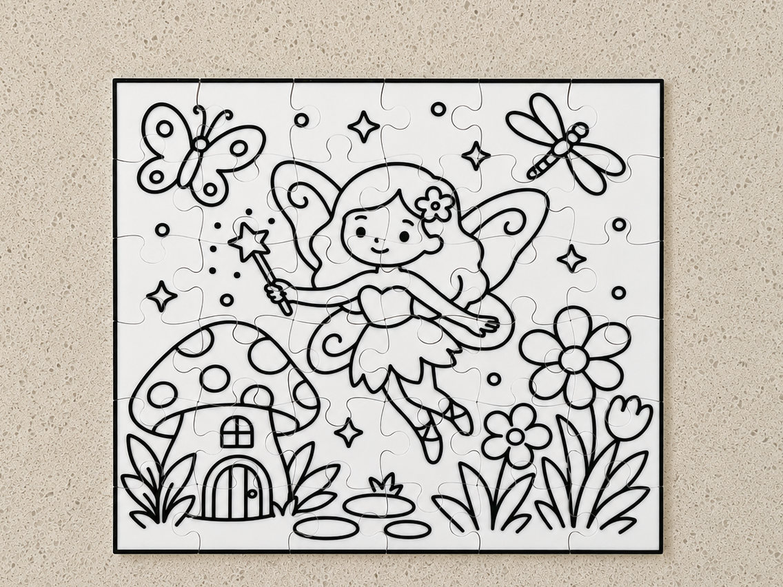 Fairy Coloring Puzzle & Storage Box