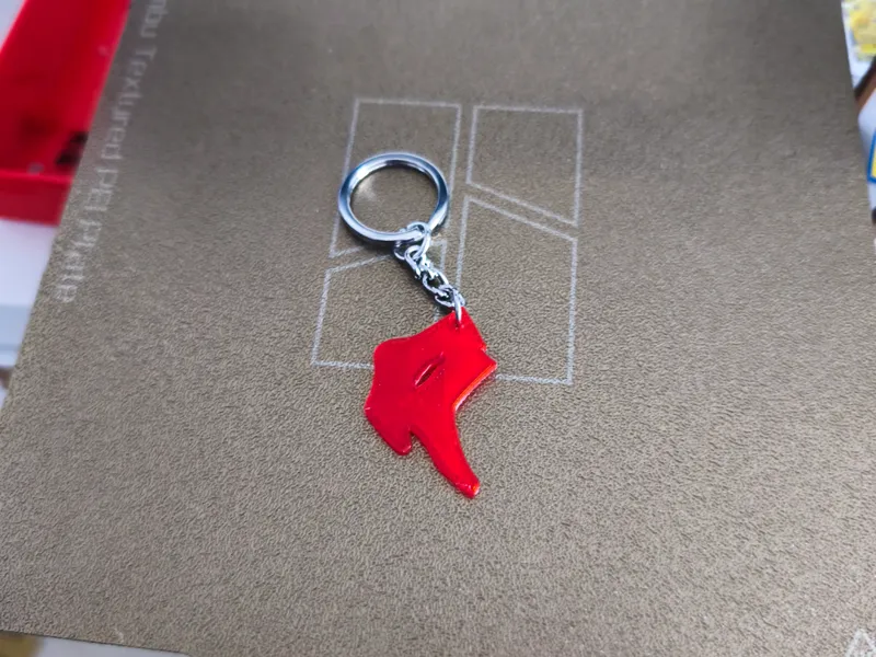 Tiny sock-shaped keychain charm