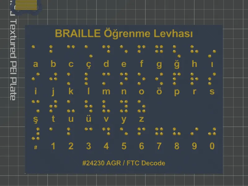 Türkçe Braille Alfabesi Levha ve Harfler