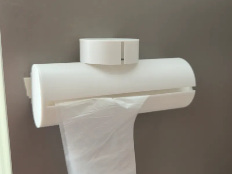 Trash bag Holder with End Cap - Trim to size body 