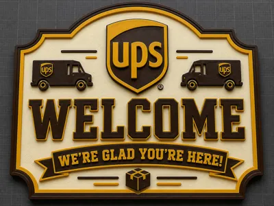 UPS welcome sign