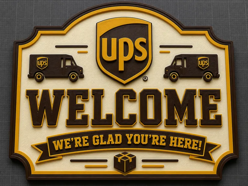 UPS welcome sign