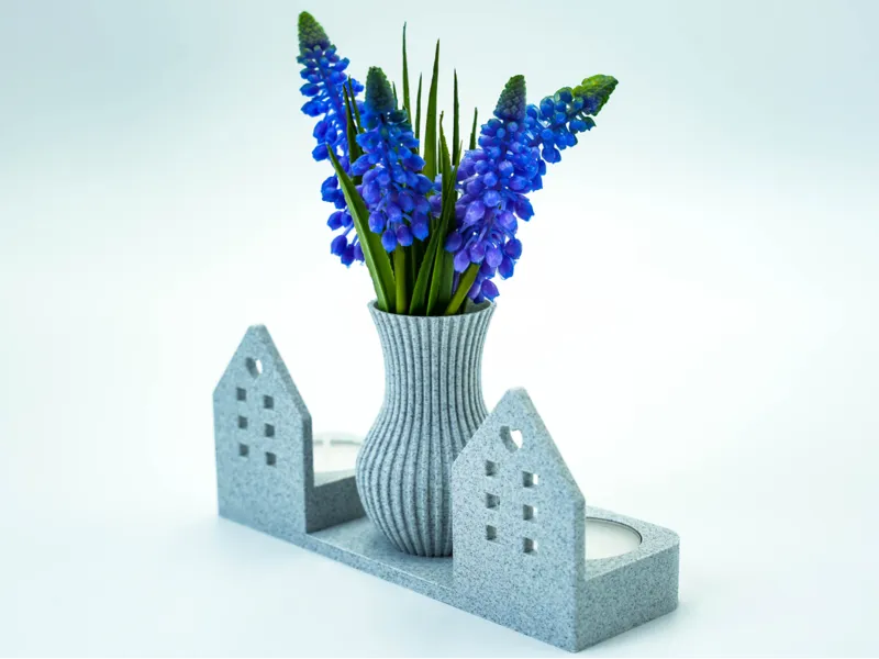 Decorative set Candlesticks + Vase - Scandinavian 