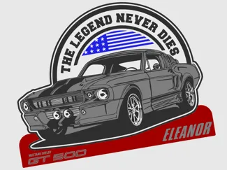ELEANOR SHELBY GT500 MUSTANG LIGHTBOX WALL & STAND