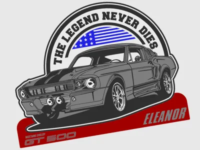 ELEANOR SHELBY GT500 MUSTANG LIGHTBOX WALL & STAND