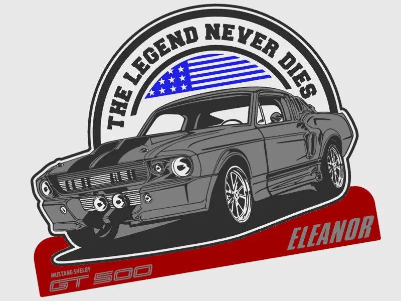 ELEANOR SHELBY GT500 MUSTANG LIGHTBOX WALL & STAND