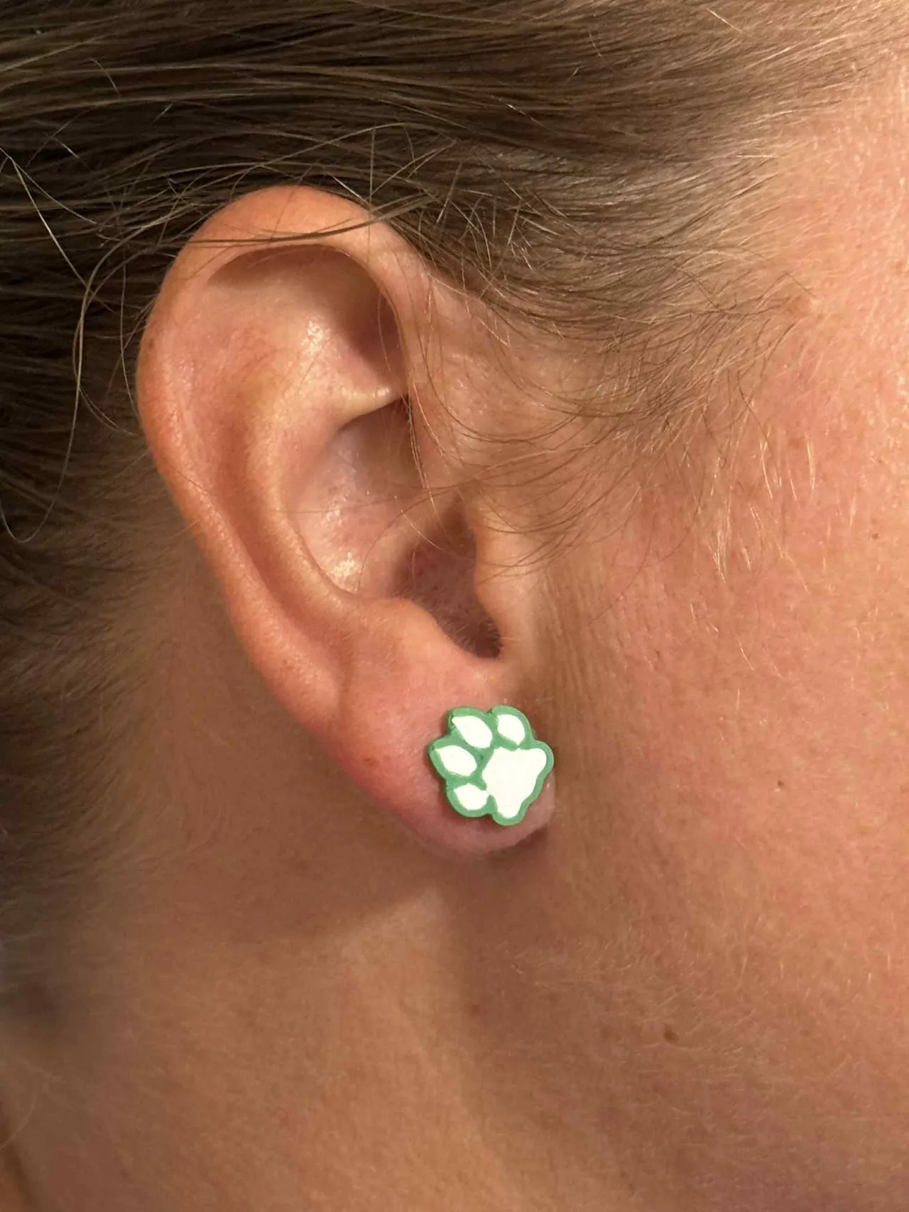 Paw Print Stud Earrings view 2