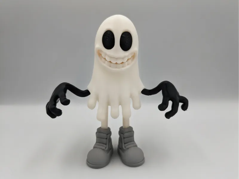 Retro Ghost Figure — Multipart Multicolor Print