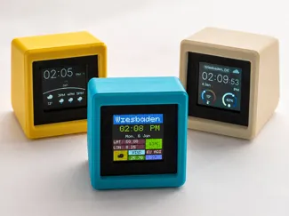 Smart Desk Clock with Vintage Design and 9 Layouts